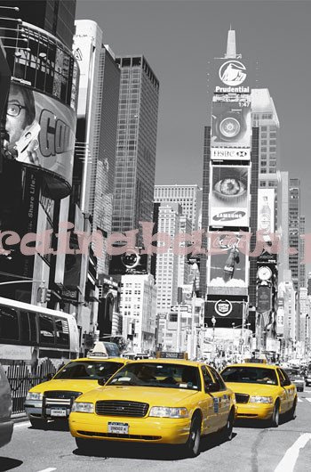 Plakat 00650 Żółte taksówki Times Square