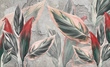 Fototapeta Skinwall PINK LEAVES Liście Beton