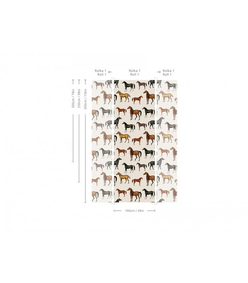 Tapeta Artystyczna Horses Beige