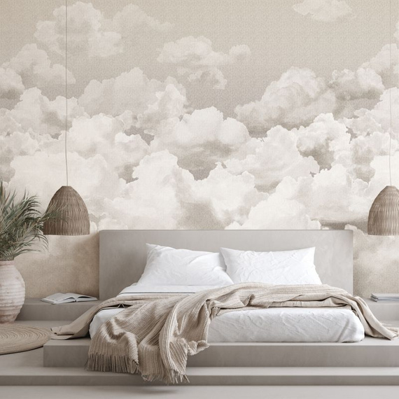 Tapeta Mural 26783 Clouds Taupe Grey